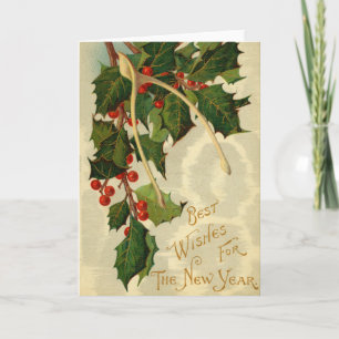 Desejos para o Ano Novo - Cartão Postal Antigo