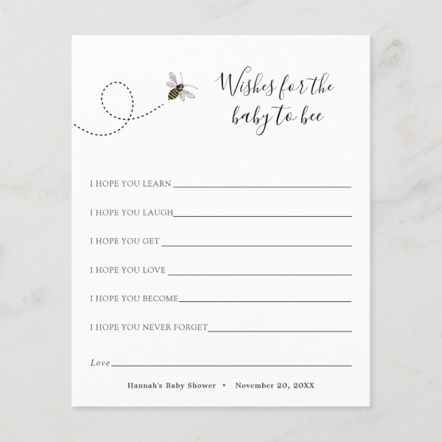 Desejos para o Bebê Abelha (Frente)