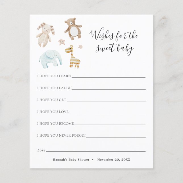 Desejos para o bebê doce (Frente)