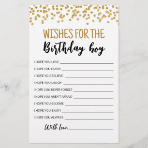 Desejos para o jogo de Festa de aniversário de men