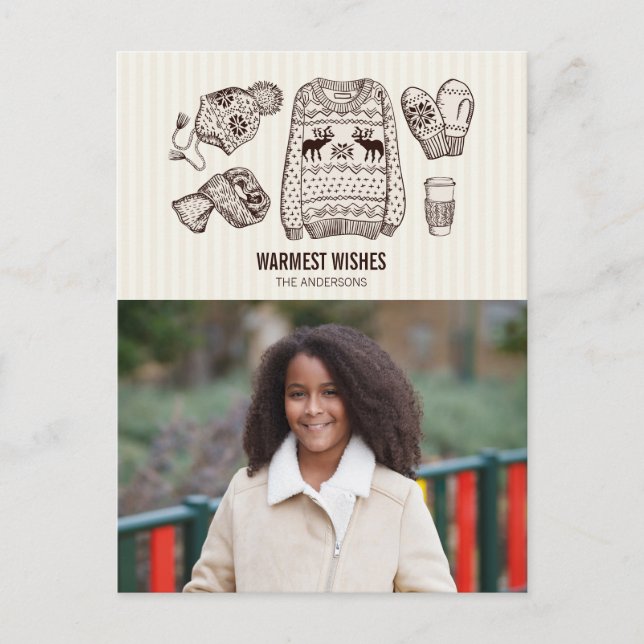 Desejos Quentes Essenciais de Férias Foto Cartão P (Frente)