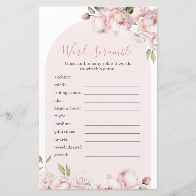Desembaralhe as Palavras Menina Bebê com Flores Co (Frente)