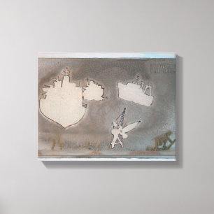 Desembarque Canvas de mídia mista K7 1986