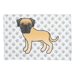 Desenhado Inglês Mastiff Bolo Cartoon Cão e Patas