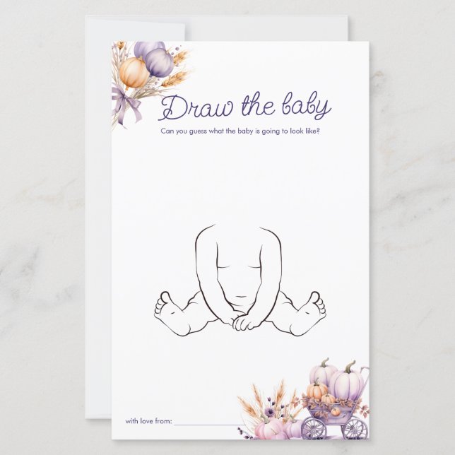 Desenhar do Jogo de Chá de fraldas da Pumpkin Roxi (Frente)