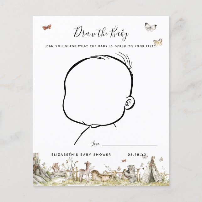 Desenhar o bebê | Jogo Chá de fraldas (Frente)