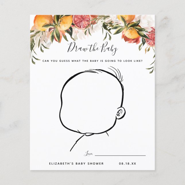 Desenhe o Bebê | Jogo para Chá de Bebê (Frente)