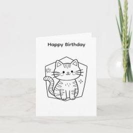 Desenhe seu próprio design de gato para cartão de 
