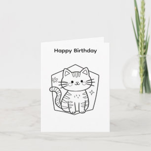 Desenhe seu próprio design de gato para cartão de