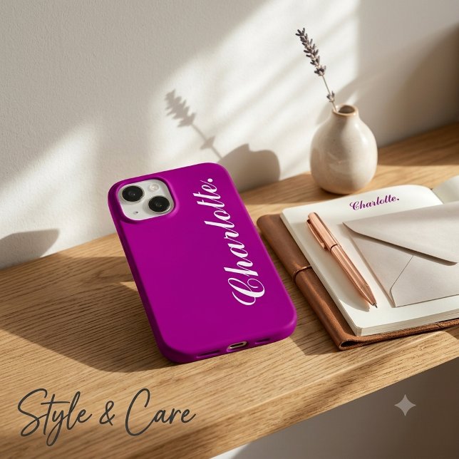 Desenhe Seu Próprio Nome Neste Roxo (Design Your Own Name on This Purple Case-Mate iPhone 14 Case)