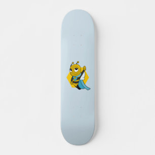 Desenho animado de skate de abelha super-herói