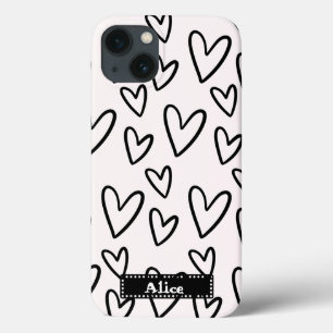 desenho bonitinho coração branco preto amor person