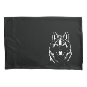 Desenho Da Cabeça Do Lobo Branco E Preto