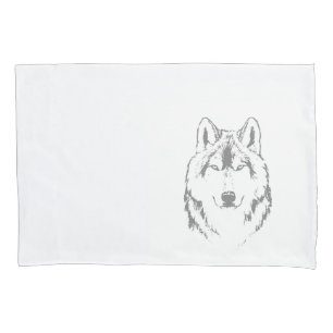 Desenho Da Cabeça Do Lobo Negro E Branco Engraçado