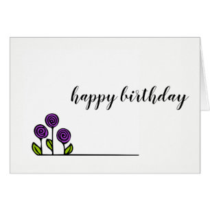 Desenho da flor - cartão de aniversário - vazio