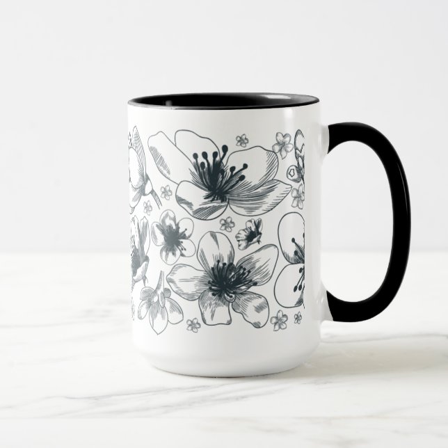 Desenho da flor na caneca da campainha (Direita)
