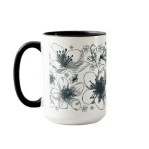 Desenho da flor na caneca da campainha