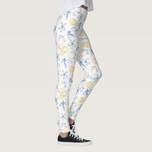 Desenho Da Mão Do Padrão De Limão - Leggings