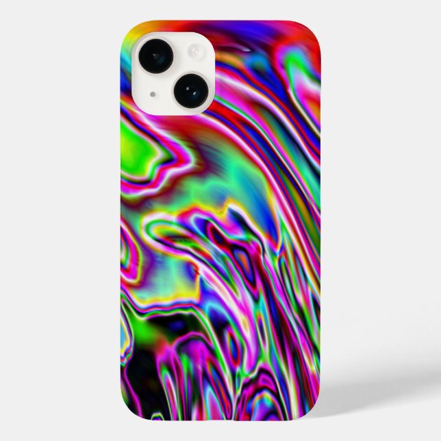 Desenho de Arte Digital com Espirais de Neon (Verso)