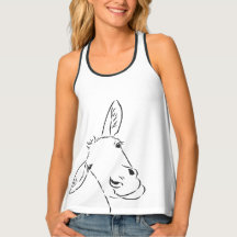 Desenho de Arte Sorrindo Bonito Donkey Tanque Supe