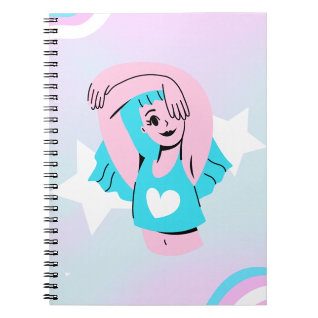 desenho de arte trans em caderno espiral (Frente)