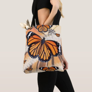 Desenho de Borboleta Monarca na Bolsa Tote