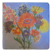Desenho de Buquê Floral Glorioso Pintado à Mão
