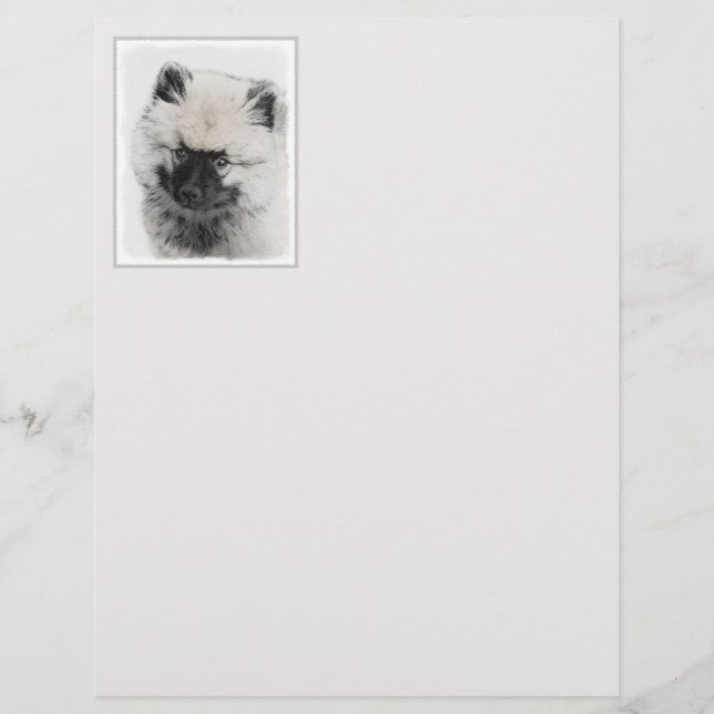 Desenho De Cachorro De Keeshond - Arte De Cachorro (Frente)