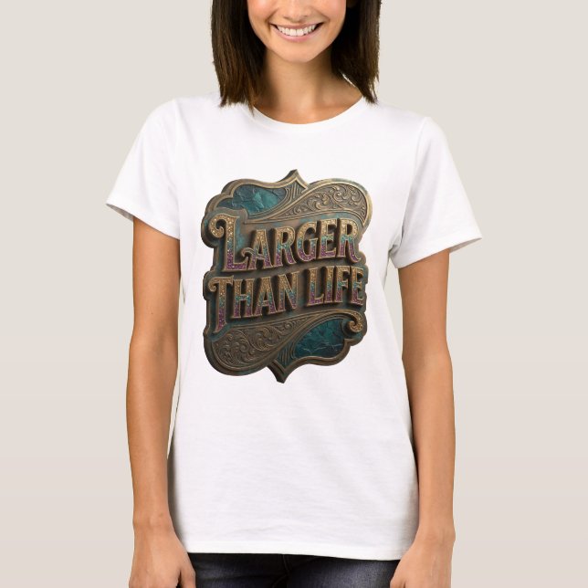 Desenho de Camisa Striking Gold LARGER THAN LIFE (Frente)