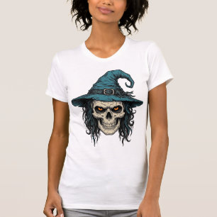 Desenho de Camisa Vetorial de Halloween de Caveira