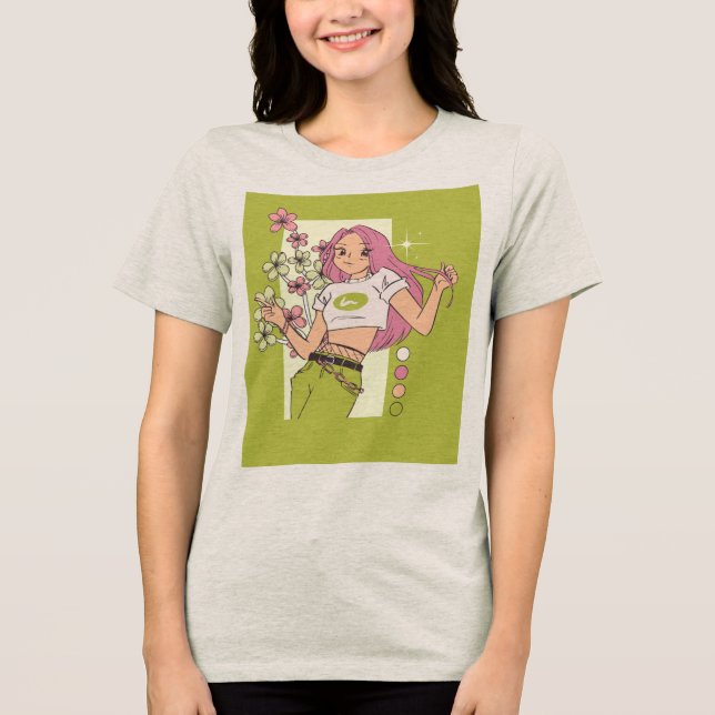 desenho de camiseta com menina bonita  (Frente)