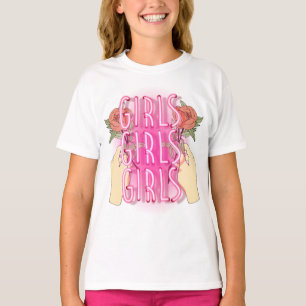 desenho de camiseta de flores de meninas