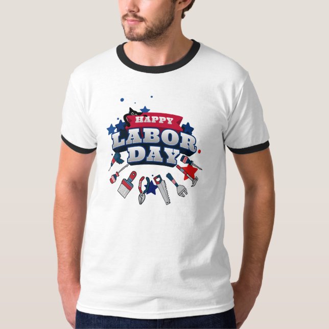 desenho de camiseta do feliz dia do trabalho (Frente)