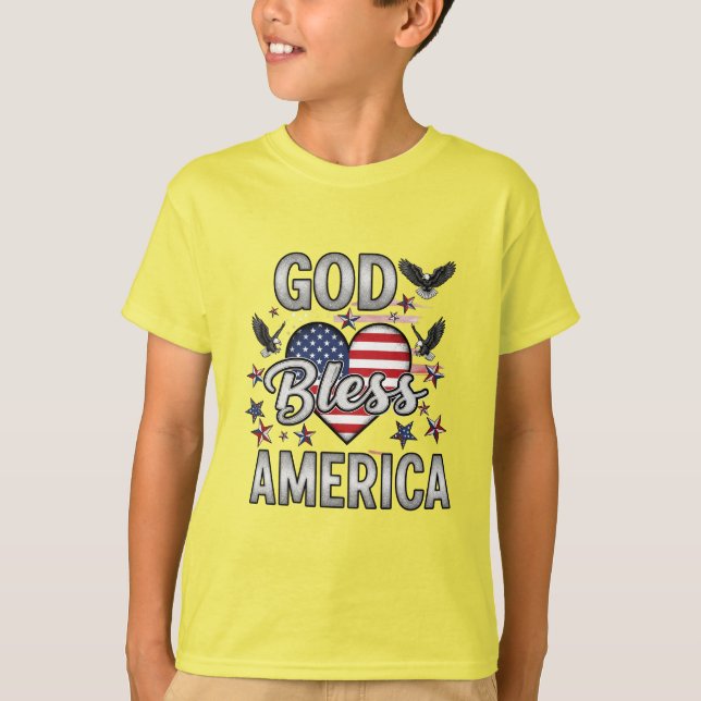 desenho de camiseta Estrelas, Listras e Bênçãos (Frente)