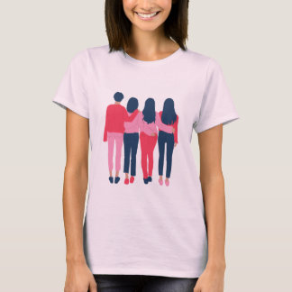 Desenho de camiseta para quatro meninas jovens