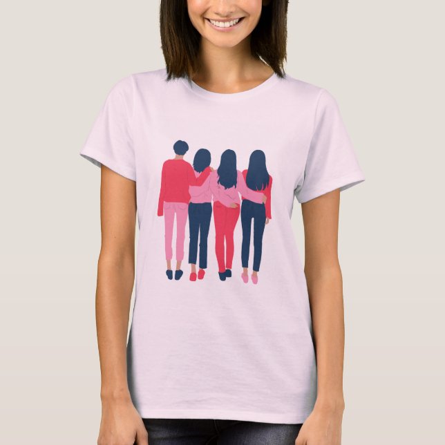 Desenho de camiseta para quatro meninas jovens (Frente)