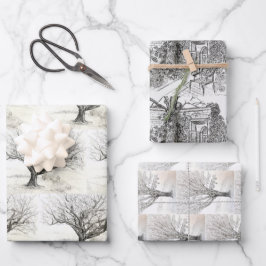 Desenho de caneta e árvore de tinta