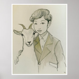 Desenho De Caprinos De Pet - Impressão De Arte