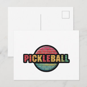 desenho de cartão de anúncio de pickleball preto e