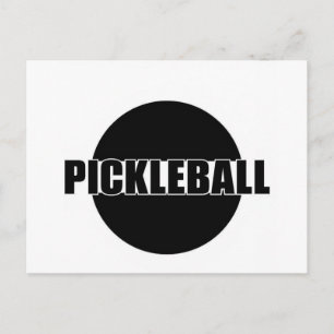 desenho de cartão de anúncio de pickleball preto e