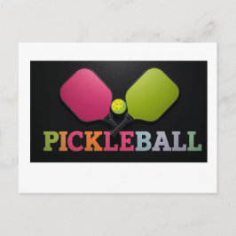 desenho de cartão de anúncio de pickleball preto e