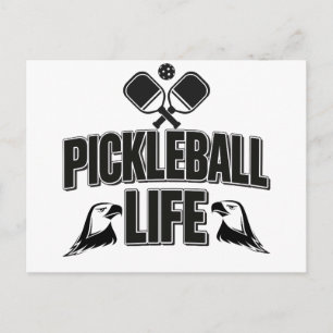desenho de cartão de anúncio de pickleball preto e
