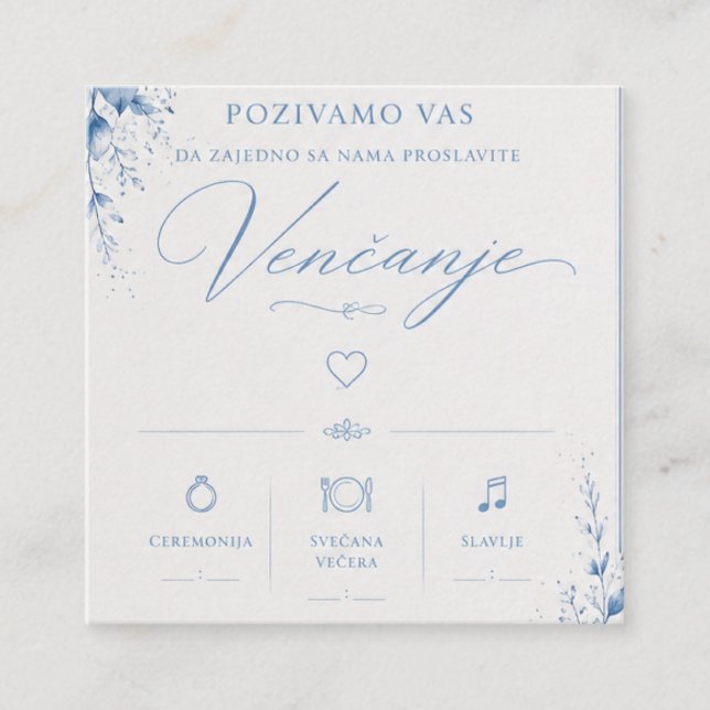 Desenho de convite de casamento elegante (Frente)