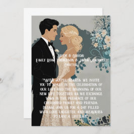 Desenho de Convite de Casamento Elegante e Atempor