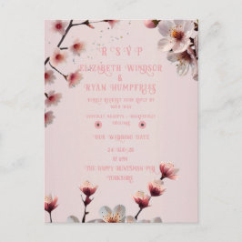 Desenho de Convite de Casamento Floral Elegante Bl