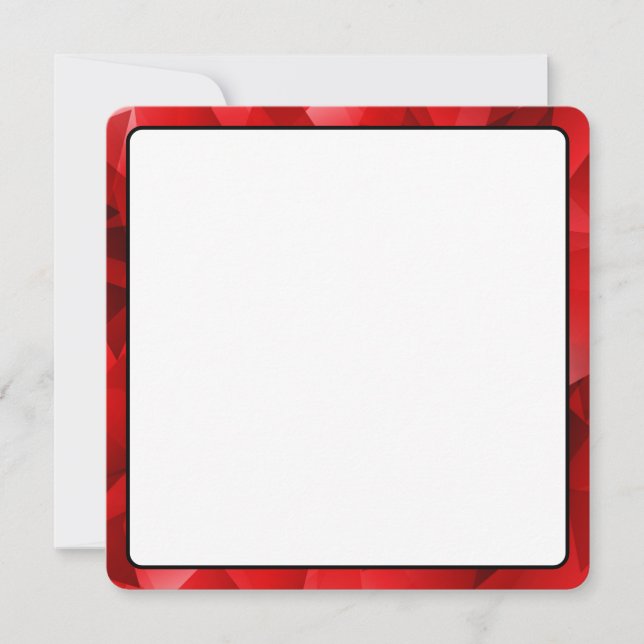 Desenho de Cristal Abstrato Vermelho de Aniversári (Frente)