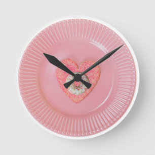 Desenho de donut, relógio de parede redondo