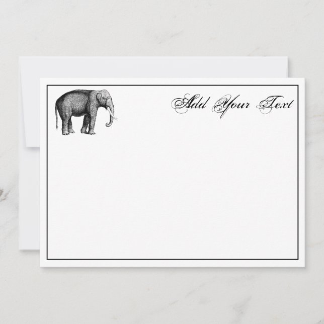 Desenho de Elefante Vintage (Frente)