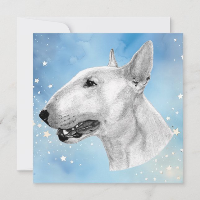 Desenho de lápis Bull Terrier (Frente)