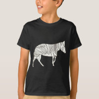 Desenho de linha reta de zebra andando, Camisetas